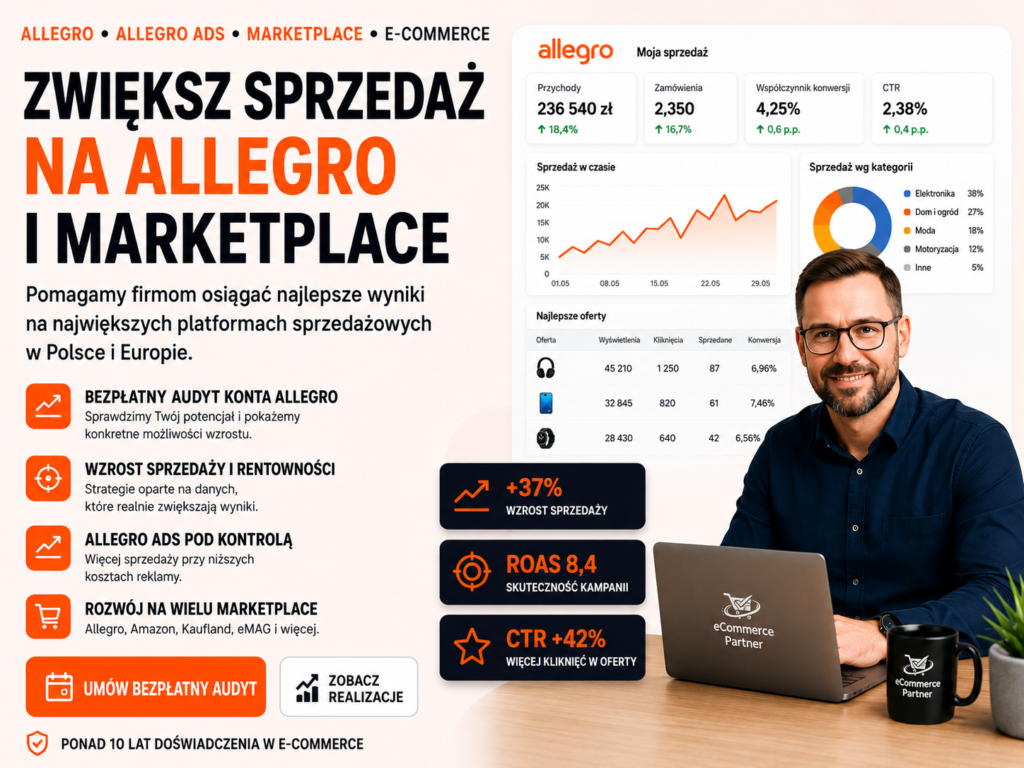 Zwiększ sprzedaż na Allegro i marketplace – audyt Allegro Ads i e-commerce Partner